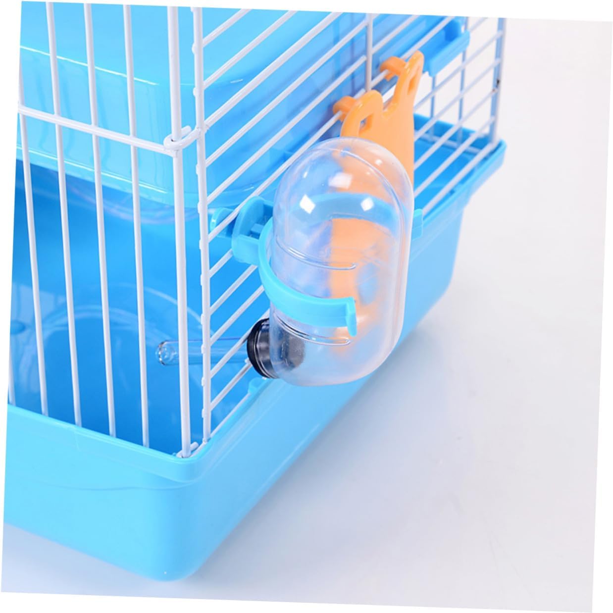 Luxury Hamster Cage with Leakproof Water Jug and Multi-Functional Slides Portable Small Pet Villa House Blue Wear-Resistant Plastic Small Animal Habitat