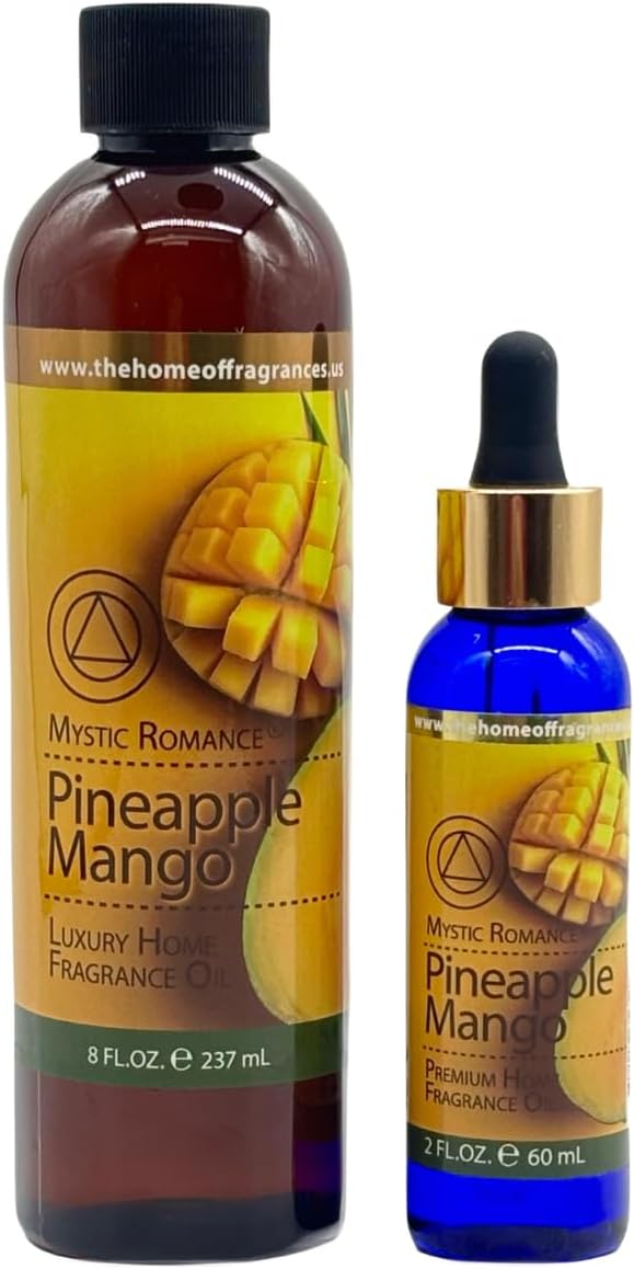 Mystic Romance Coco Vanilla Fragrance Oil Set 8oz & 2oz with Dropper – Premium Scented Oils for Diffuser, Oil Burner, Reed Diffuser Refill & Home Fragrance (Pack of 2, Coco Vanilla)