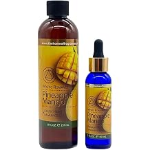 Mystic Romance Pineapple Mango Fragrance Oil Set 8oz & 2oz with Dropper Premium Scented Oils for Diffuser, Oil Burner, Reed Diffuser Refill & Home Fragrance Pack of 2, Pineapple Mango