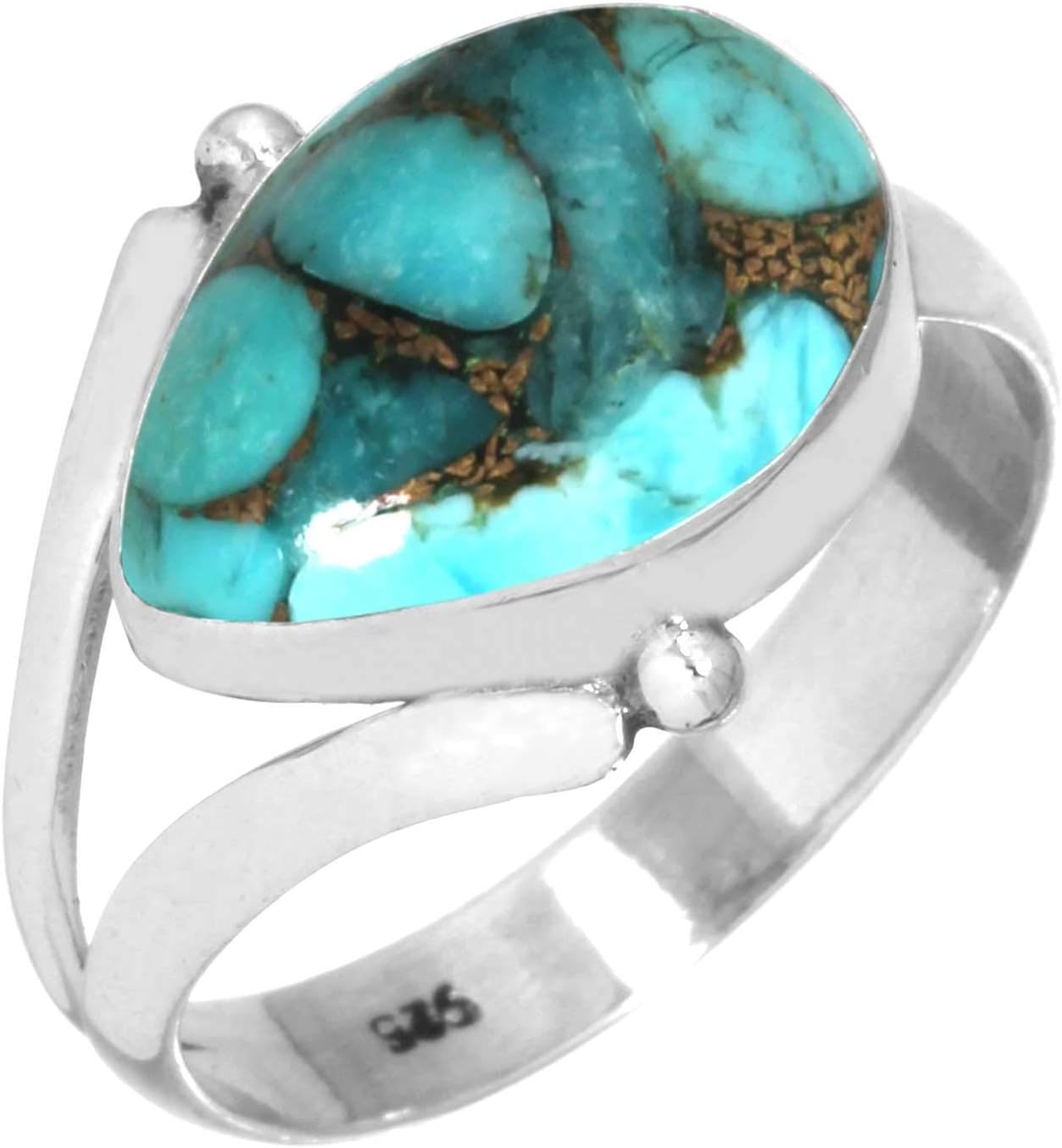 Lapis, Carnelian, Crystal, Garnet Pear Handmade Ring Genuine 925 Sterling Silver Boho Natural Gemstone Jewelry For Women