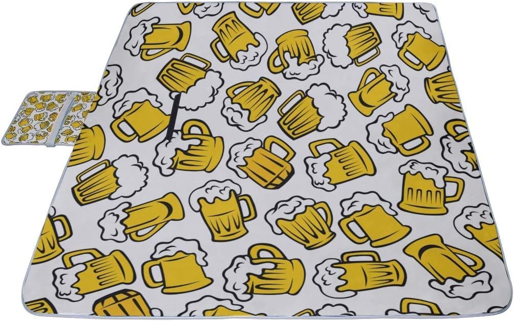 レジャーシート ビール ピクニック 折りたたみ 撥水 アウトドア クッション マット コンパクト 花見 運動会 キャンプ 遠足 花火