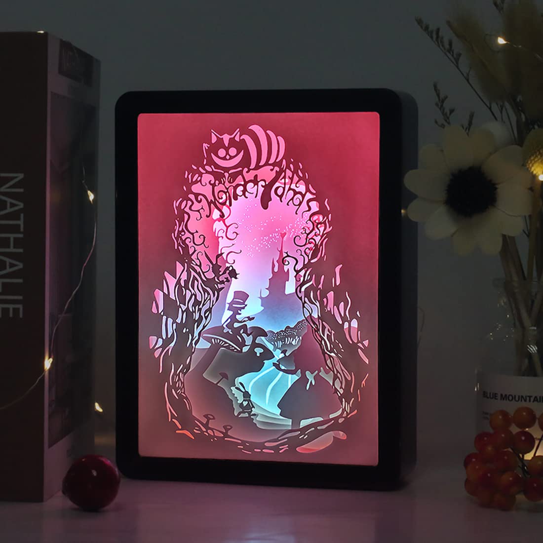 SIWEME Alice in Wonderland Frame Night Light LED 3D Lamp Desk Lamp