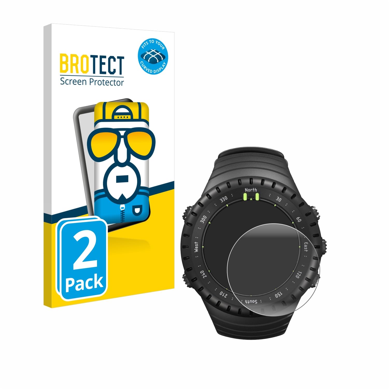 Brotect Pellicola Protettiva Per Suunto D6I Novo – 2 Pezzi, Full-Cover 3D, Auto-Riparante, Made In Germany - 3