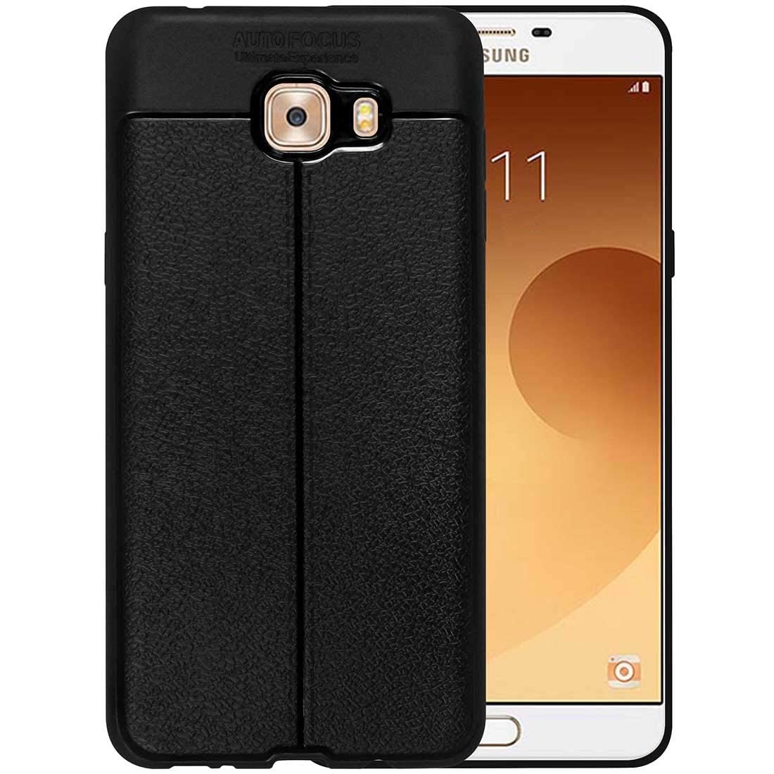 Amazon Brand - Solimo AutoFocus Litchi Texture TPU Back Cover for Samsung Galaxy C9 Pro