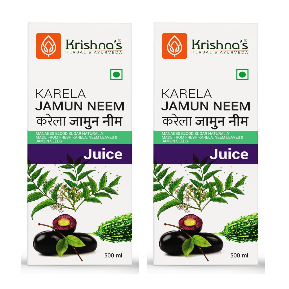 KRISHNAS HERBAL & AYURVEDA Karela Jamun Neem Mix Juice - 500 Ml, (Pack Of 2), Blend Of Fresh Karela, Neem Juice & Jamun Seeds Ayurvedic Solution For Balancing Sugar Levels (B07QHWZJVB) Amazon Price History, Amazon Price Tracker