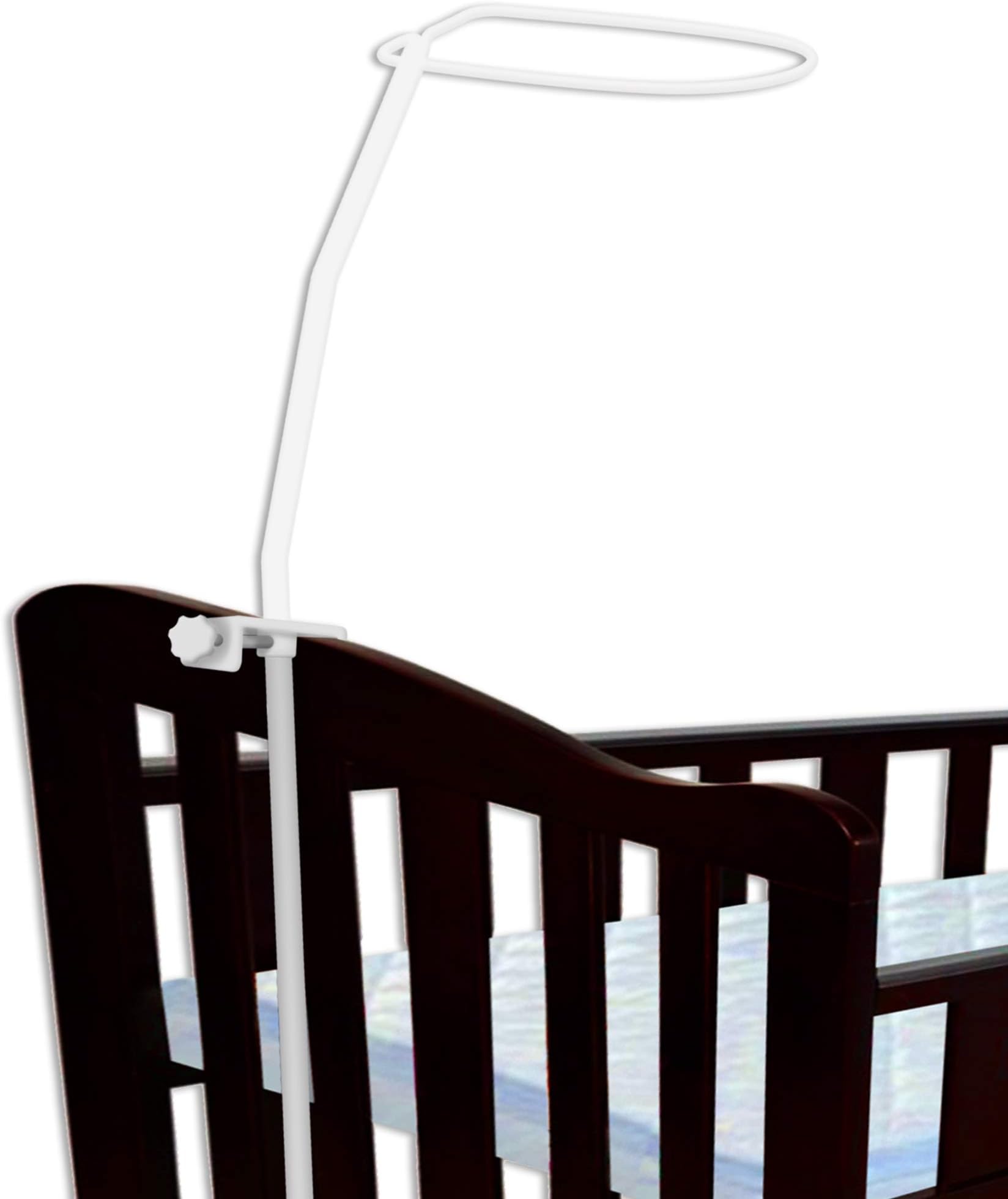 Bed Curtain Canopy Holder Rod Bar Clamp Pole, 150 cm, White, Classic