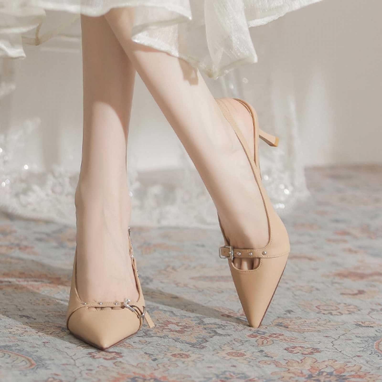 Sandalias de tacón alto para mujer, elegantes con tacón