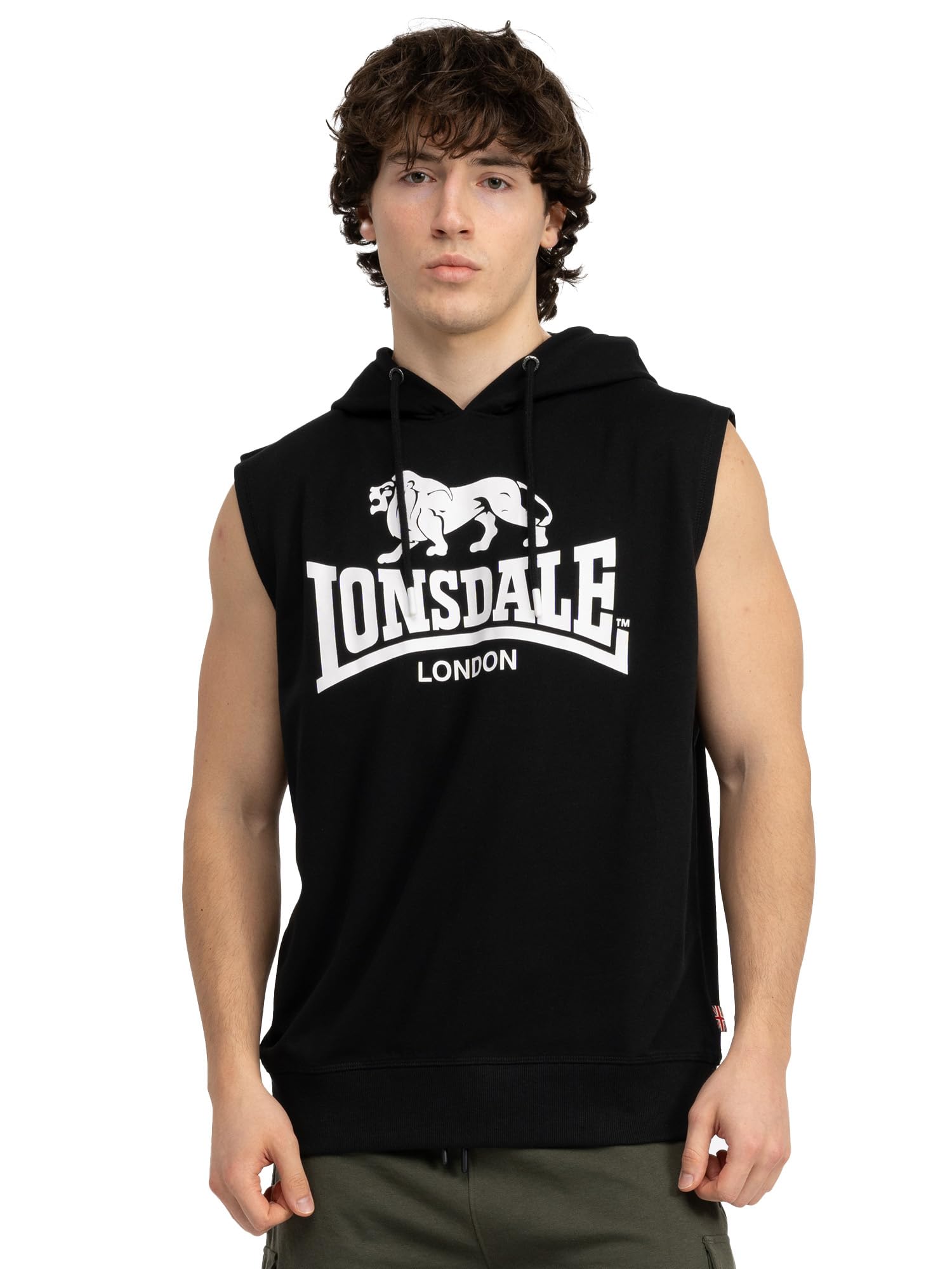 Lonsdale Bignor Sleeveless Hoodie XL, black, XL