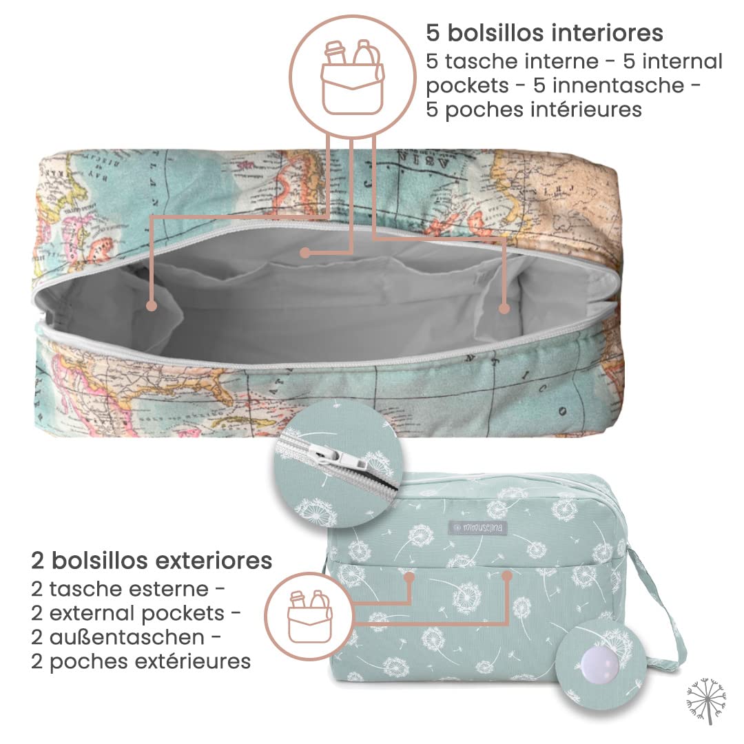 Matratze Kinderwagen Mimuselina – Kinderwagen Matratze aus 100 % OEKO-TEX-zertifizierter Baumwolle – Atmungsaktiv und Waschbar – Für Sommer und Winter – Handgefertigt in Spanien