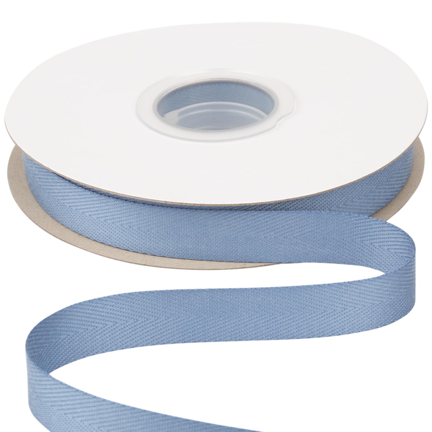 Ribbonitlux Tape Twill Ribbon 16mm x 22.5 Meters, Soft Antique Blue Herringbone Bias Tape for DIY Craft Sewing, Gift Wrapping