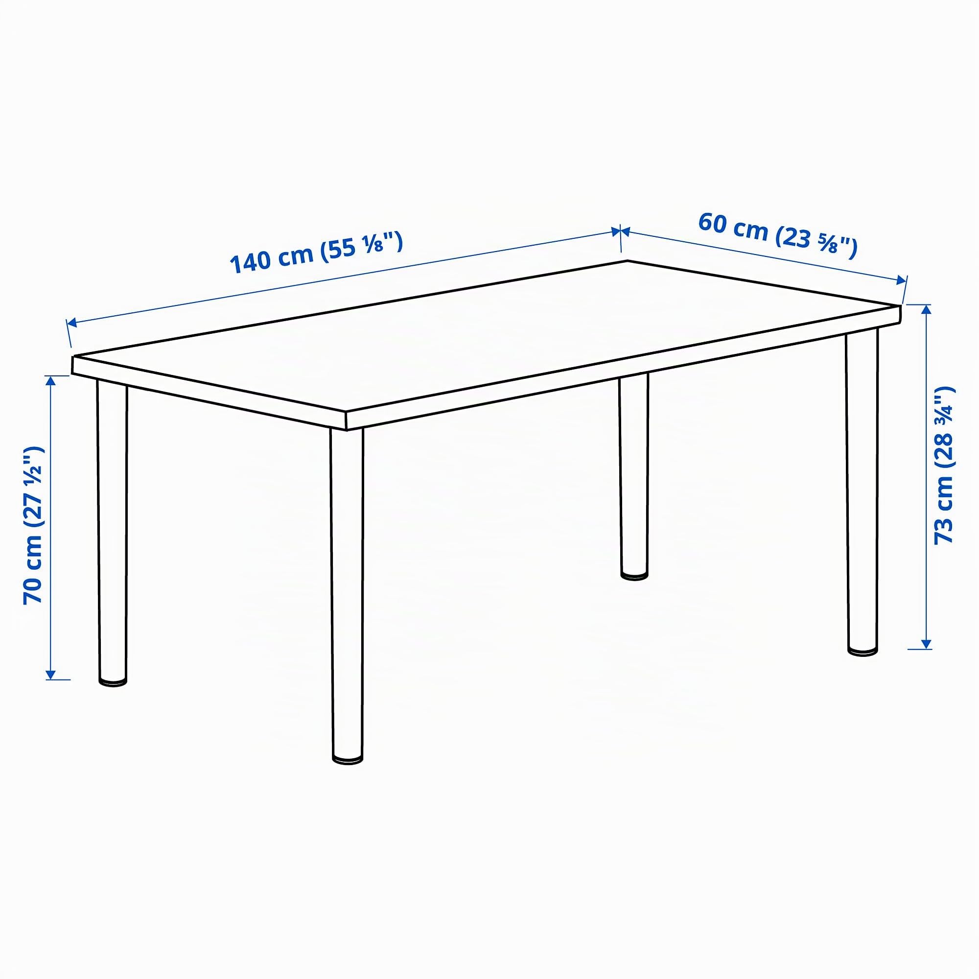 IKEA LAGKAPTEN/ADILS Bureau 140x60 cm Effet Chêne Teinté Blanc/Noir