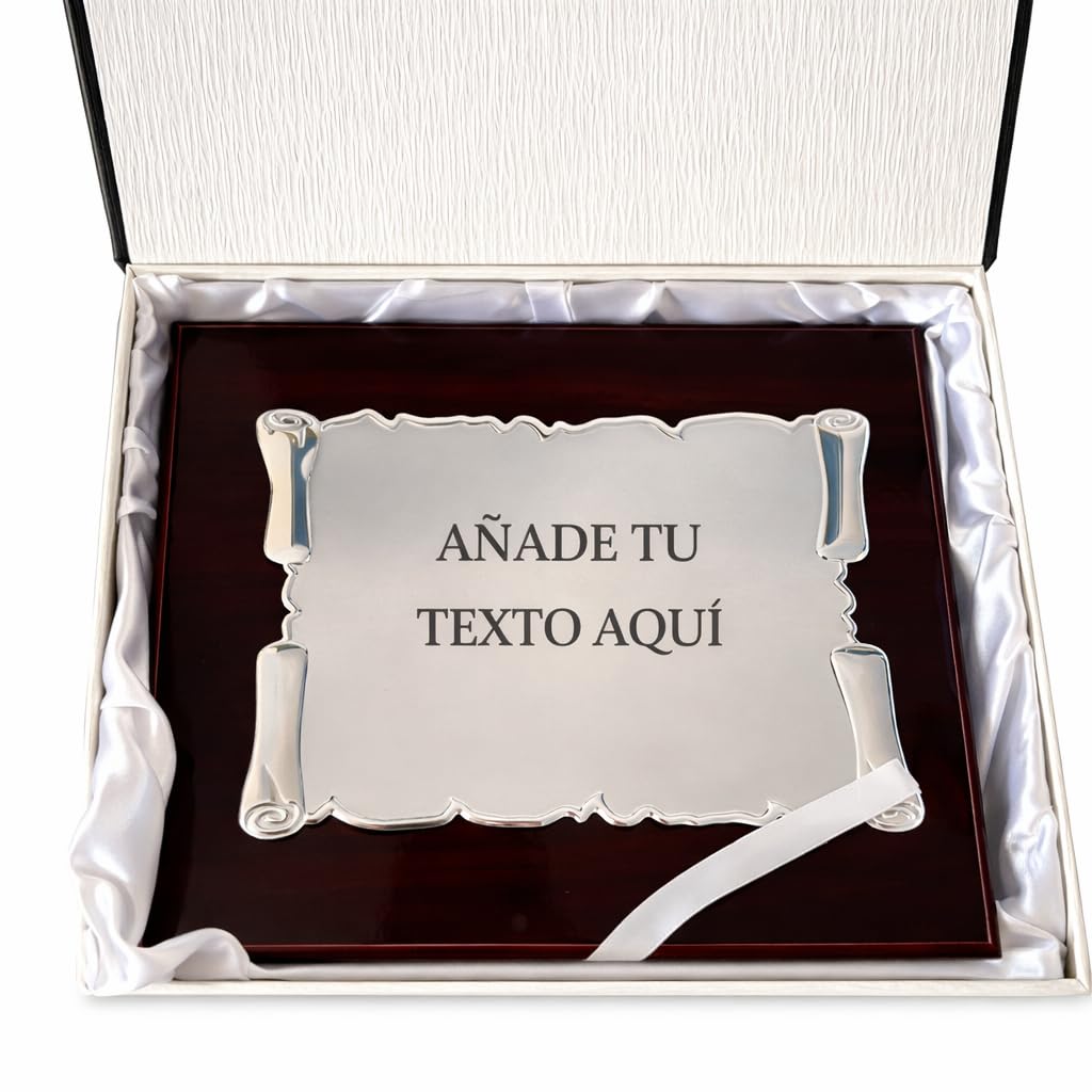 Placa Conmemorativa Personalizada con Foto o Logotipo – Grabado Láser a Medida – Placa Homenaje para Jubilación, Empresa o Agradecimiento – Incluye madera y Estuche (actual)