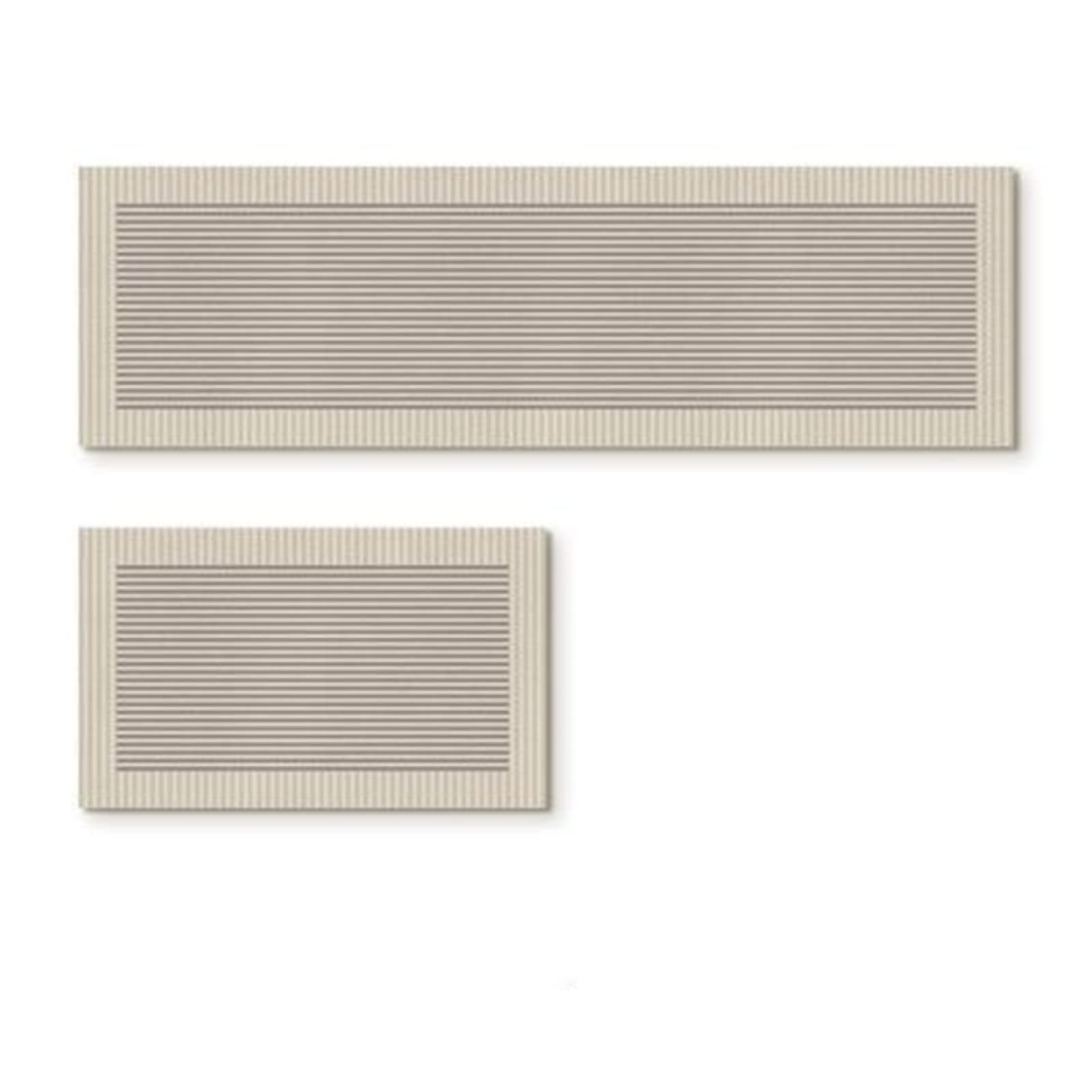 Tapis de cuisine antidérapant lot de 2 format 45x120 45x70cm motif lignes