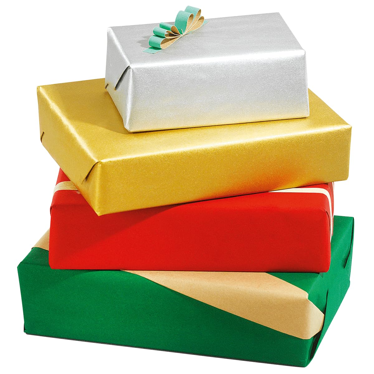 Dopelseitiges Geschenkpapier Kraftpapier eine Seite Gold, eine Braun 70 cm x 50 m Geschenk-Verpackung