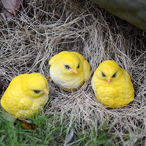 BRTTHYE 1Pcs Small Yellow Chicks Figurines Garden Decoration Outdoor Fairy Cute Garden Animal Miniatures Figurines Yard Decor,7Cm 3pcs