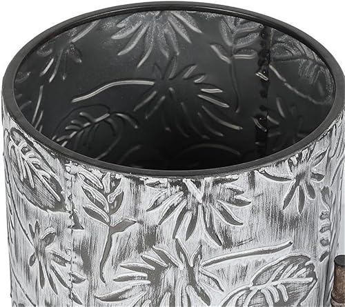 Miniatura 4 de LuxenHome - Macetas de metal gris de dos piezas