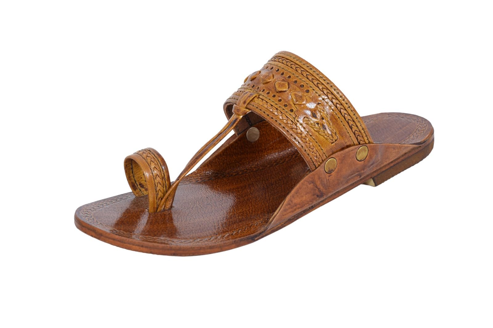 STEPFOX Leather Kolhapuri Chappals for Men | Stylish And Comfortable Handmade Leather Slipper, Kolhapuri's Chappal for Mens-picture-13