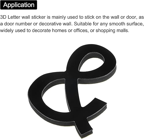 Miniatura 4 de PATIKIL Adhesivos de pared de acrílico 3D, símbolo y autoadhesivo, decoración del hogar, letrero de letra, calcomanía para decoración del hogar,