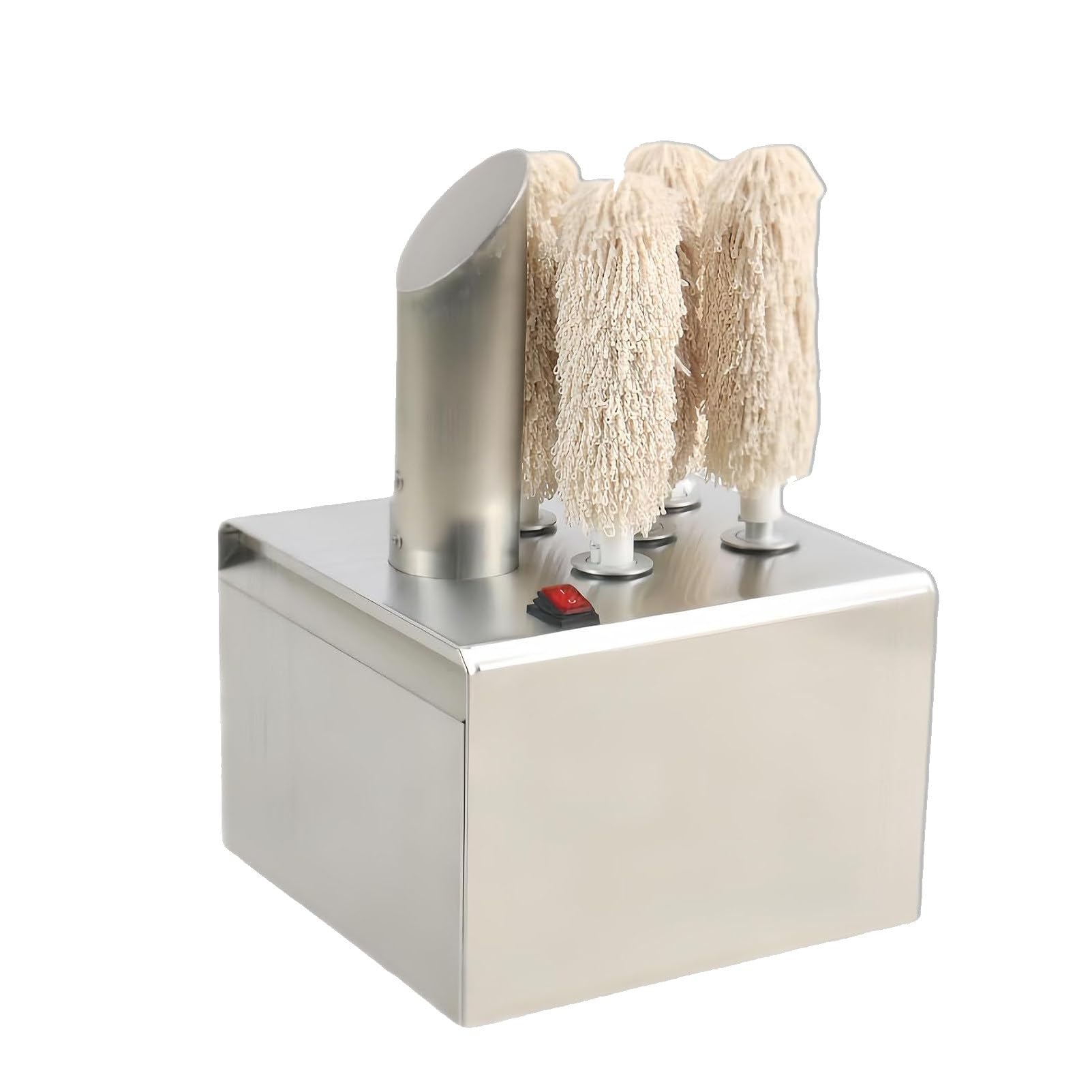 Ofyphth Stainless Steel Wine Glass Polisher, Commercial Glass Polisher Machine, Electric Wine Glass Polisher, Instant Drying, Removable Brushes, Suitable for Kitchens/Restaurants/Hotels. 5Head