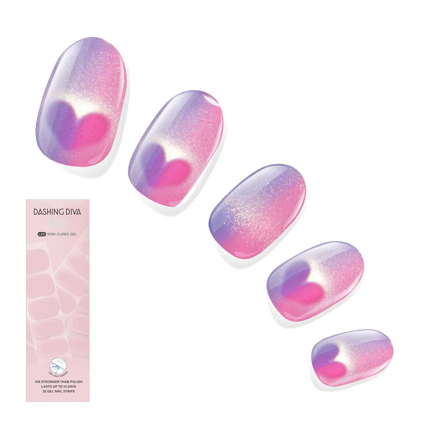 Dashing Diva Glaze Nail Strip Set - Central Park Picnic - Long Lasting, Chip Resistant, Semi-Cured Gels - 4-Piece Manicure Kit with 32 Strips