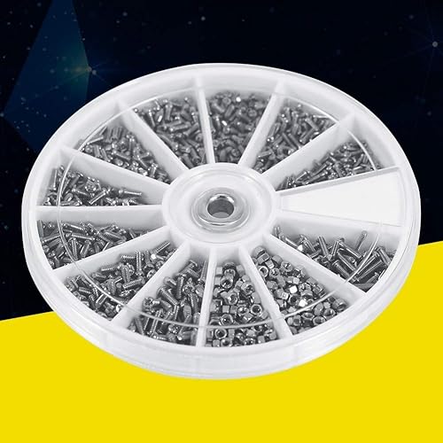 Miniatura 7 de 12 tipos M1 M1.2 M1.4 M1.6 Kit surtido de tornillos pequeños  Juego de mini tornillos Kit de reparación de herramientas de mano para lentes, laptop,