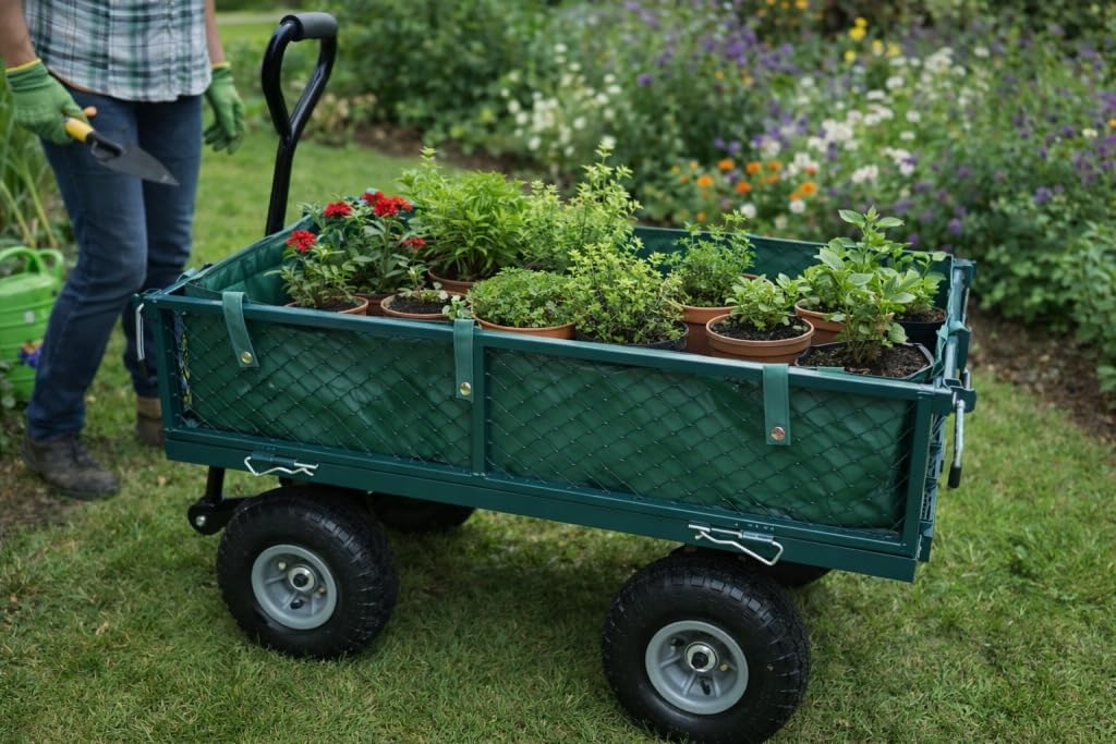 Gartenwagen 100L 200kg Klappbar Schubkarre Luftreifen XXL