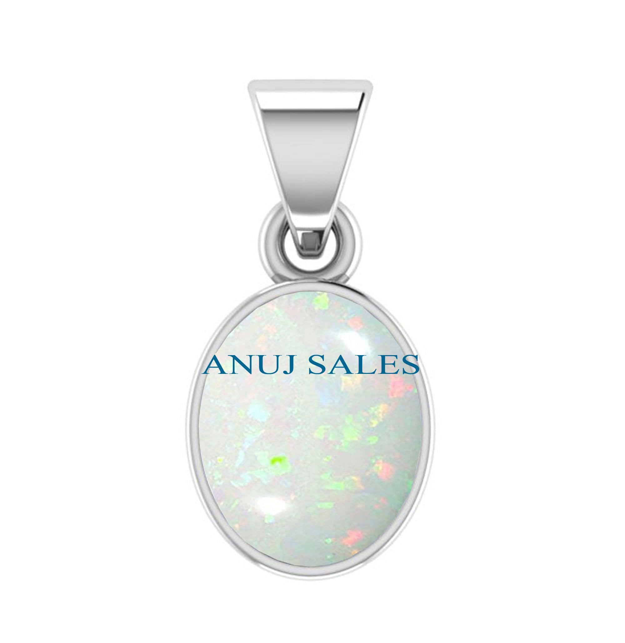 Natural Quality Opal Silver Plated Pendant Locket 8.25 Ratti 7.00 Carat (Australian Opal) Brilliant Cut Certified Astrological Gemstone-image-33
