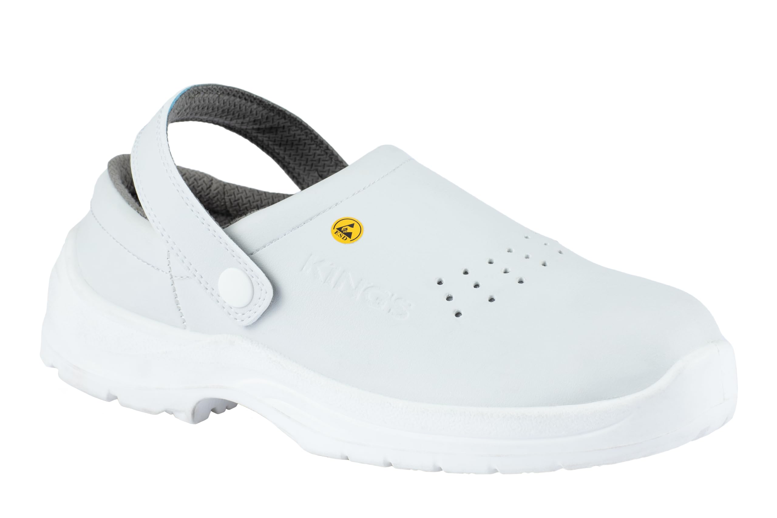Honeywell King's Unisex Safety White Clogs OB KRS201EZ, Washable, 100% Non-Metallic, Lightweight, Suitable for Food & Healthcare, Size 10 UK, 6551710-095/44 (1 Pair)