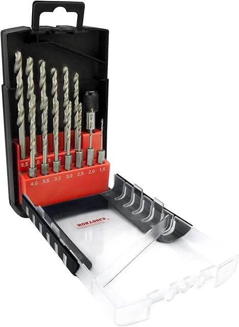 NORTOOLS 14PCS HSS Twist Drills DIN 338 with 1/4 Quick Change Hex Shank