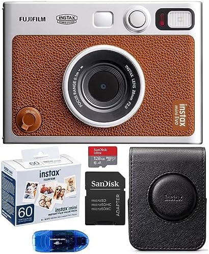 Amazon.com : Fujifilm INSTAX Mini EVO Hybrid Instant Camera (Brown 