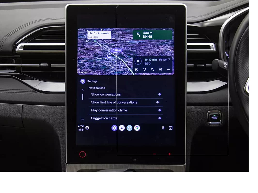 ANDEAL GUARDS Screen Protector Compatible With MG Hector Next Generation Smart Pro Ex MT 2023 Accessories Infotainment System Protection Film - 14 Inch (GLOSSY FINISH)
