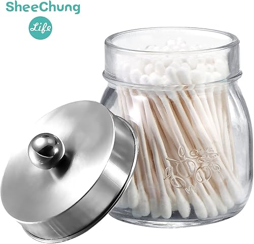 Miniatura 2 de Tarros decorativos rústicos de granja, recipientes organizadores de almacenamiento de tocador de baño, bonitos tarros de boticario de vidrio con