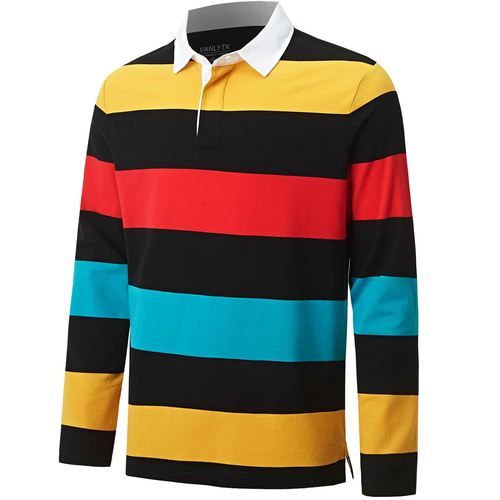 Mens Polo Shirts Striped Cotton Moisture Wicking Classic Collared Casual Golf Shirts for Men Striped