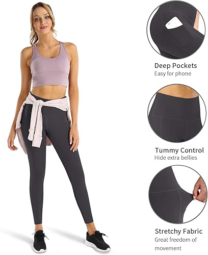 Miniatura 3 de Fengbay - Pantalones de yoga de cintura alta para mujer con control de abdomen, bolsillos y elasticidad en 4 direcciones, pantalones de yoga y