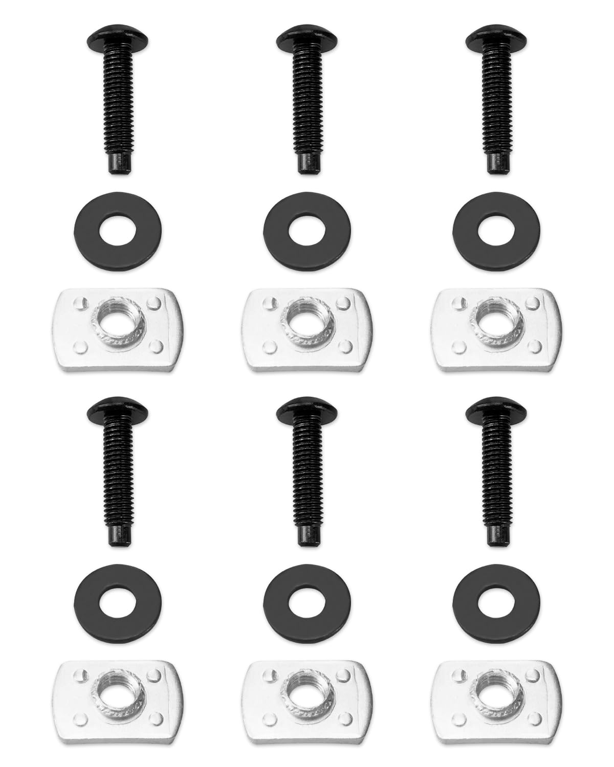 JUWEVAZU TJ Hardtop Bolt & Nut Replacement Kit Fit for Jeep Wrangler TJ 1997-2006, Fit for JK JKU 2007-2018, 6 Set