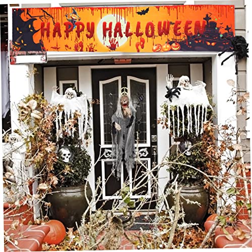 Bannière Halloween résistante : décoration d'entrée en polyester durable