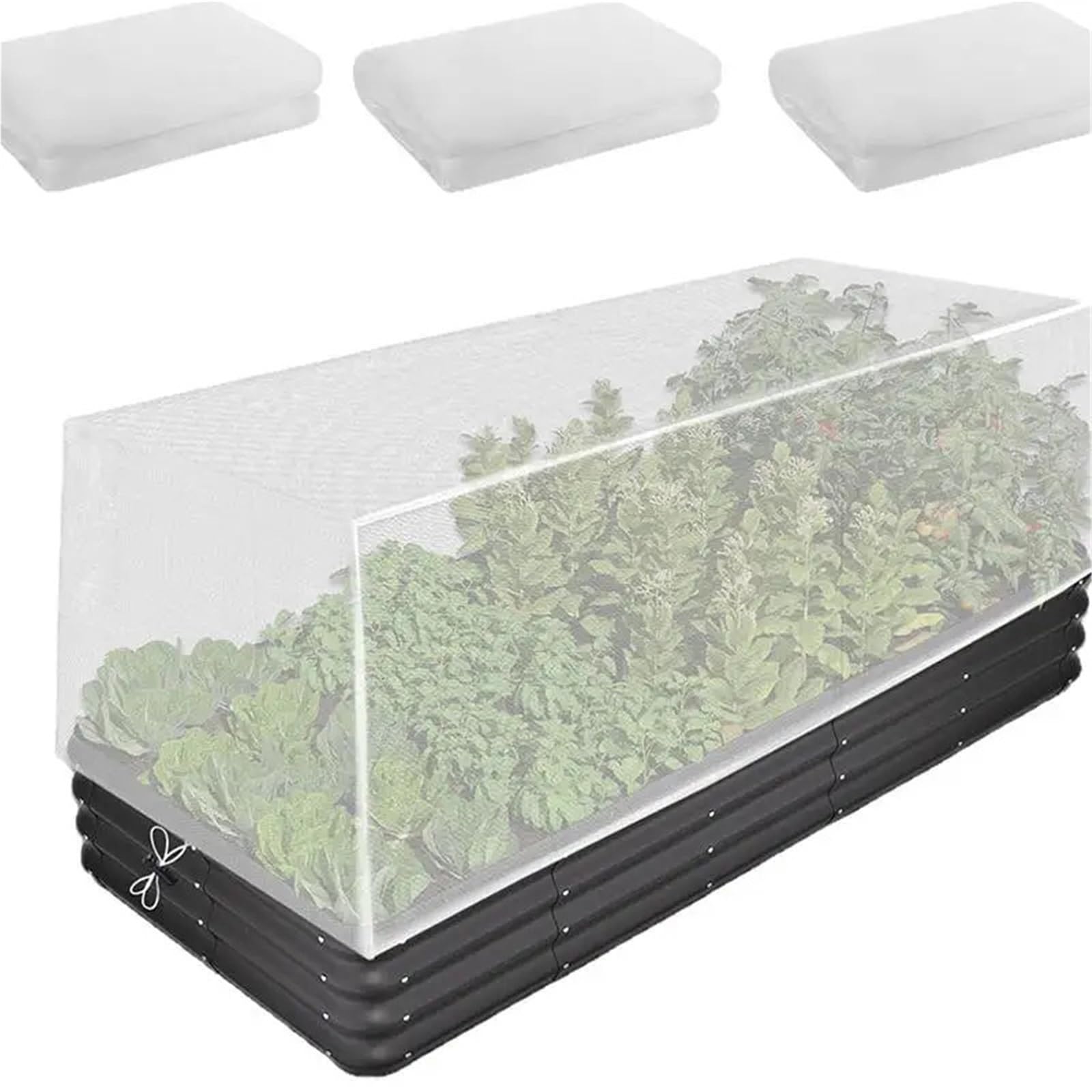 zyrqon 2pcs Garden Netting Mesh Plant Covers Raised Beds Bird Pest Barrier Screen for Protecting Flowers Vegetables Fruits Crops(100x45x50cm)
