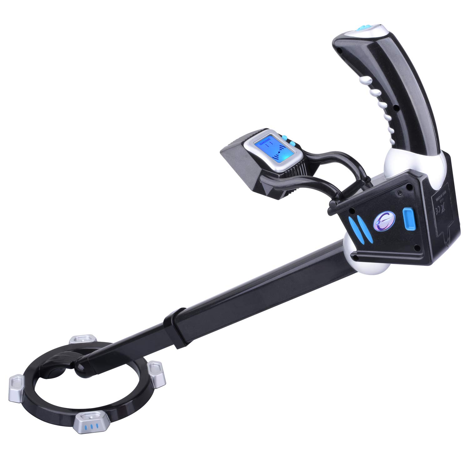 Kuman Metal Detector with Adjustable LCD Digital Display and Search Coil, Two-Colors Backlight Pin Pointer, Extended Tube for Treasure Hunting KW33 (Metal Detector with Adjustable LCD)