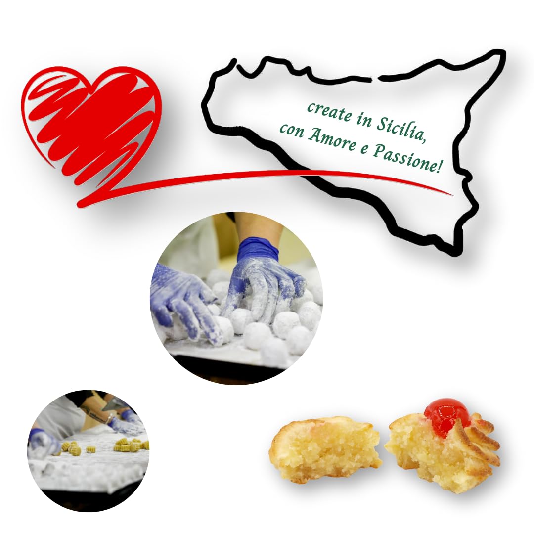 RAREZZE | Biscotti di Pasta di Mandorla Siciliana, con Ciliegia | Deliziosa confezione regalo (kg.1) | Dolci tipici di Sicilia | Preparazione artigianale | Spediti appena sfornati !