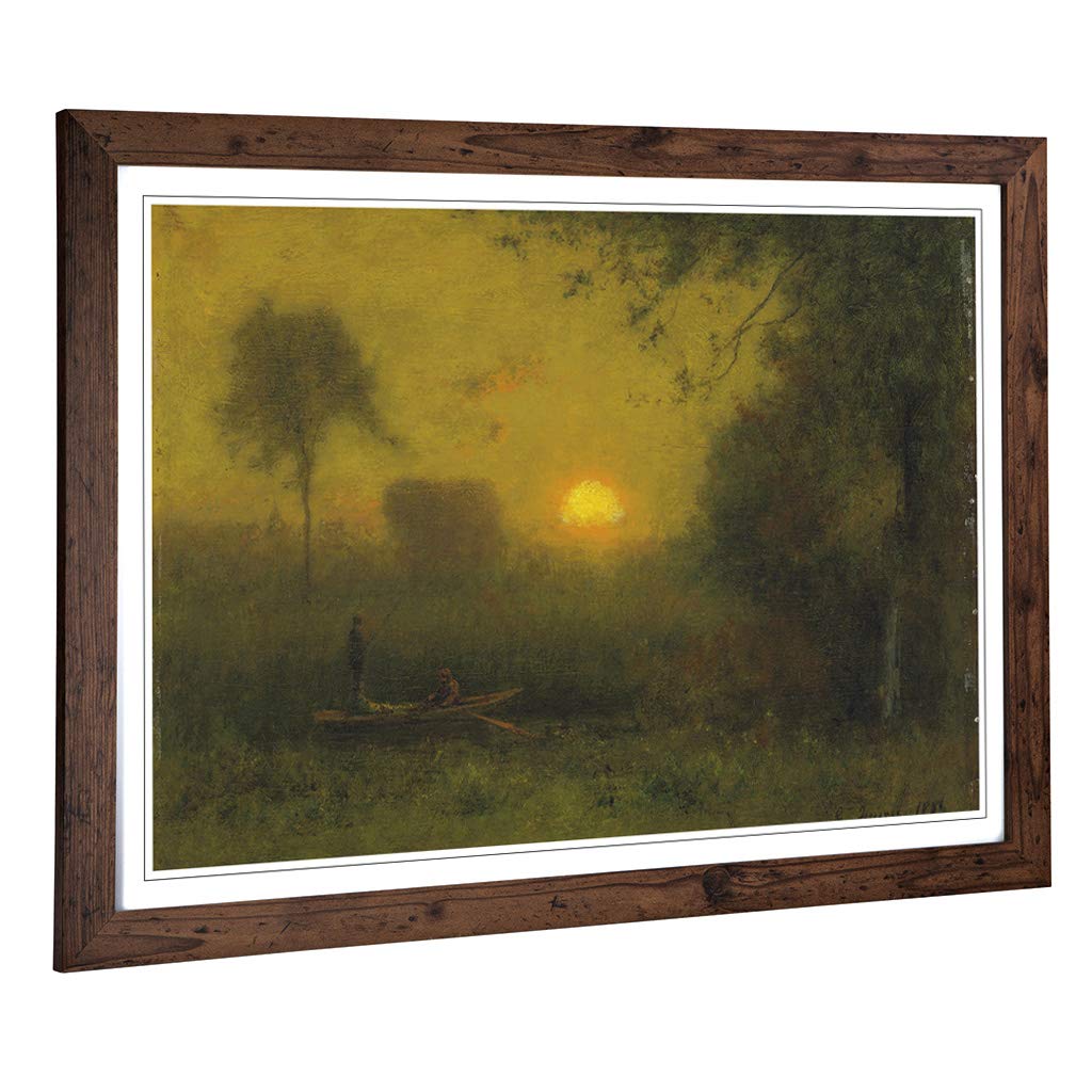 Big Box Art Framed Print of George Innes Landscape (5) Design | Wall Art Picture | Home Decor for Kitchen, Living, Dining Room, Bedroom, Hallway, Office, Walnut, A2 / 24.5x18 Inch / 62x45cm