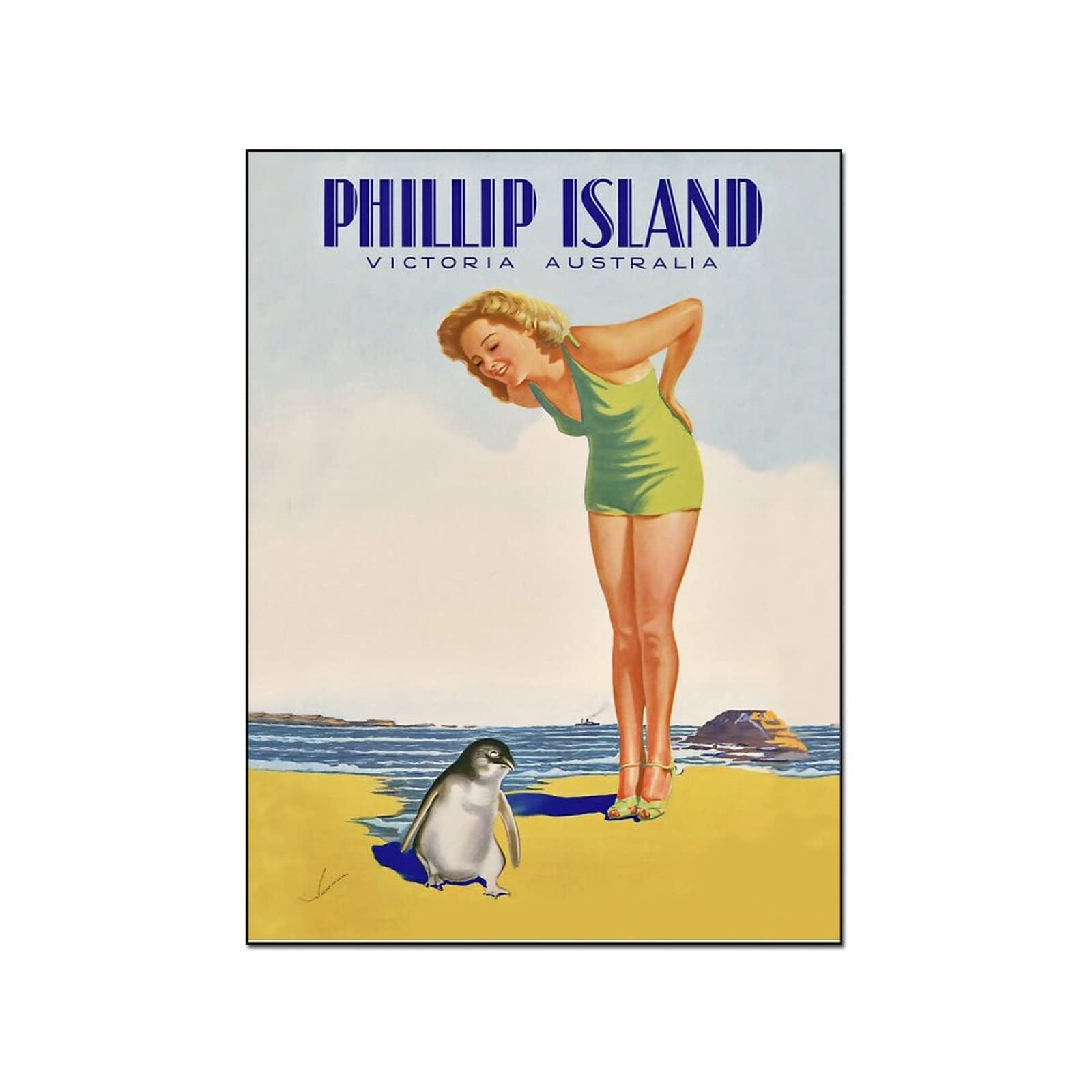 Amazon.co.jp: 旅行ポスター オーストラリアフィリップ島のビーチで