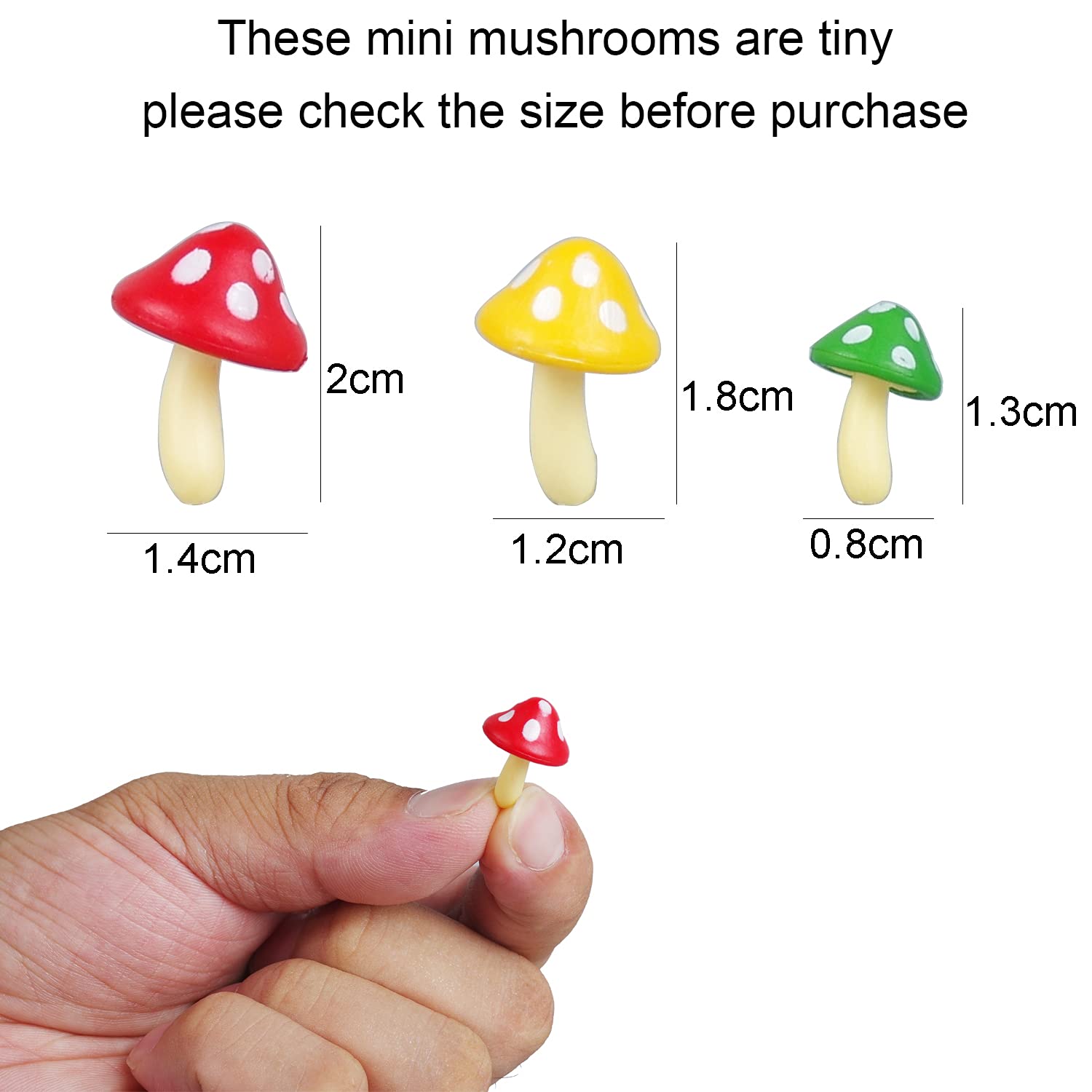 Aliotech Mini-Pilz-Figuren Aus Holz – 3-teiliges Set Für Feengärten, Bonsai & Miniaturlandschaften – Bunte Dekoration