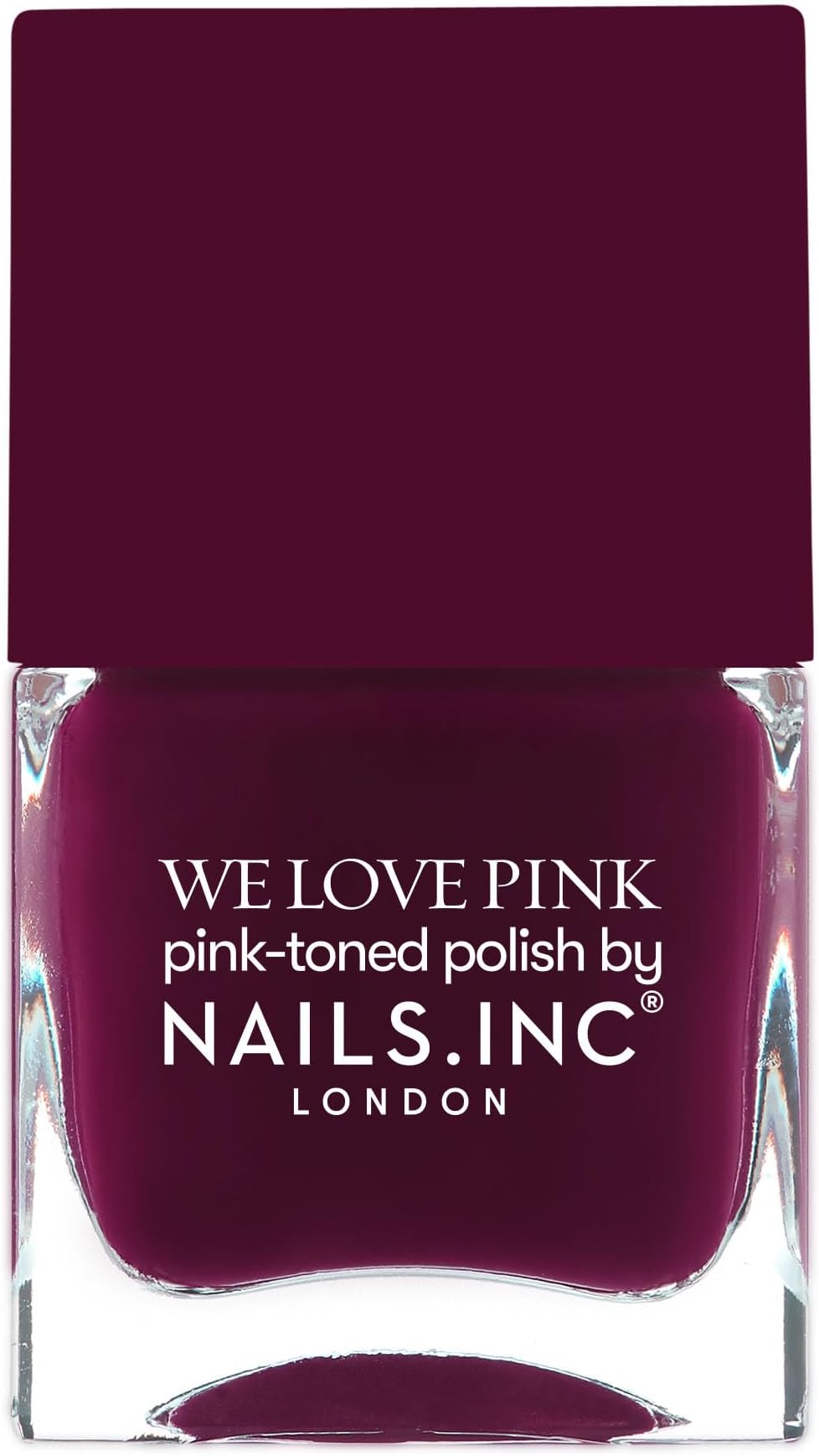 Nails Inc We Love Pink, What's The Blush, Burgundy, Glossy, No Chip, Long Lasting, Quick Dry, Air Dry, Professional Manicures & Pedicures, Fingernails & Toenails, Vegan Nail Polish, 14 ML