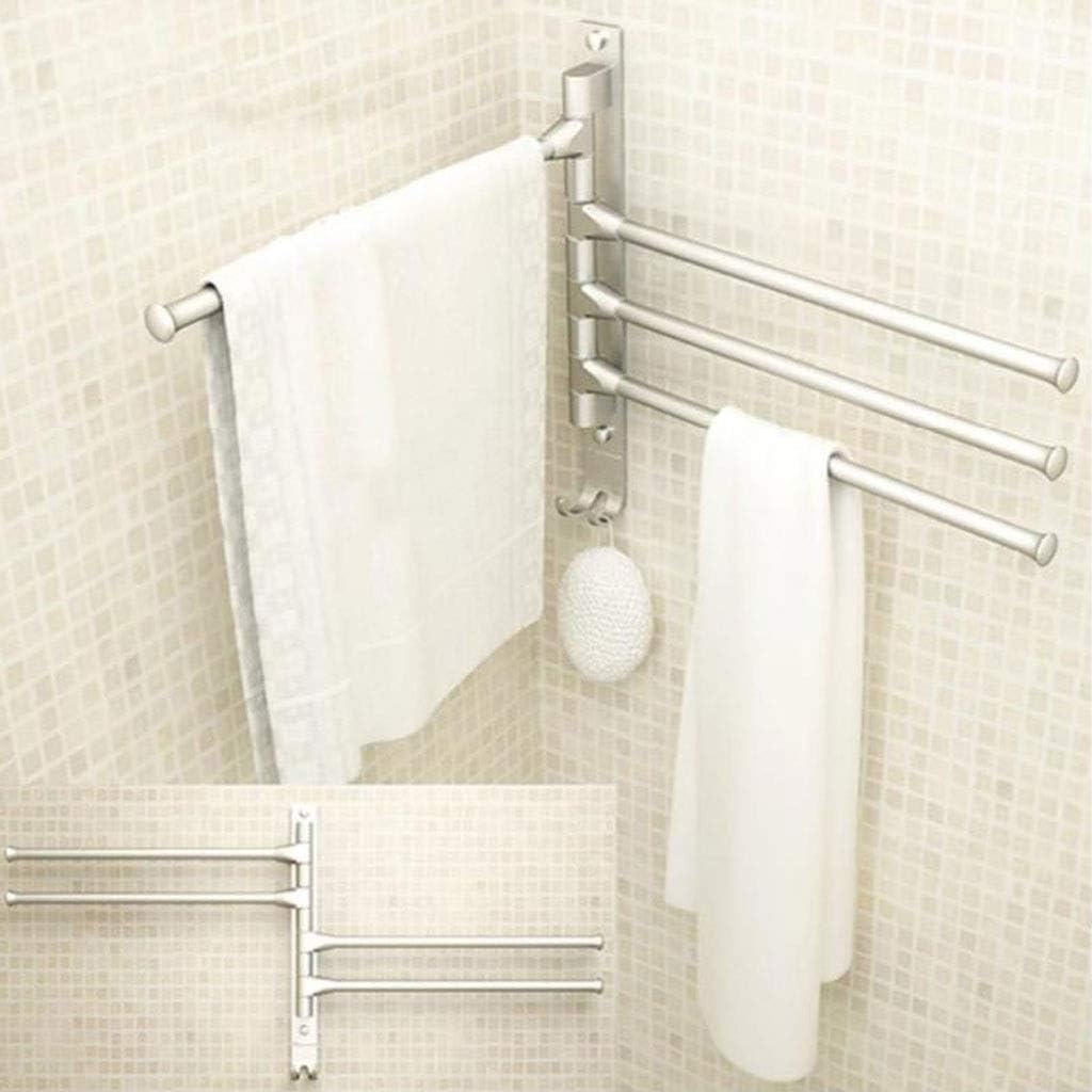 Space Aluminium Towel Rack Arms Towel Hanging with Hooks Bathroom Towel Rack Movable Towel Bars Bathroom Products