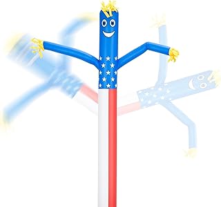 20ft Sky Air Puppet Dancer Inflatable Waving Tube Man Attachment - Wacky Waving Dancing Tube Guy for Business Promotion Stand Out Advertising - Dancer ONLY - NO Blower (American Flag)