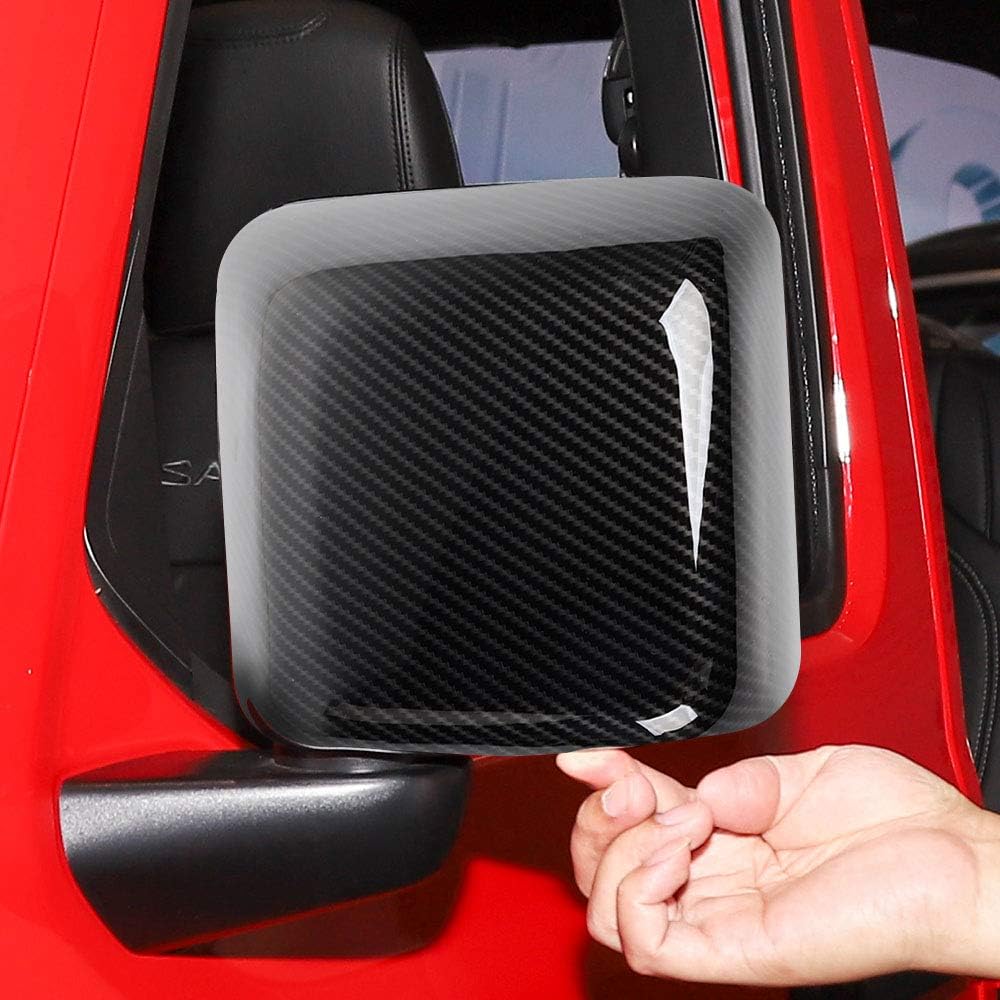 JeCar Carbon Fiber Exterior Side Mirror Cover Cap Trim Decoration Cover for 2018-2024 2025 Jeep Wrangler JL JLU Gladiator JT