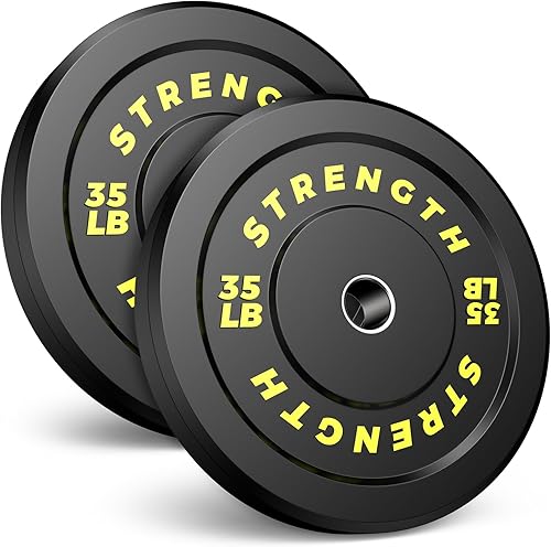 Miniatura 21 de Juego de Pesas Olímpicas de Parachoques de Goma - Placas de Barra de 2 Pulgadas para Entrenamiento de Fuerza en Gimnasio Casero Juego de 160 libras,