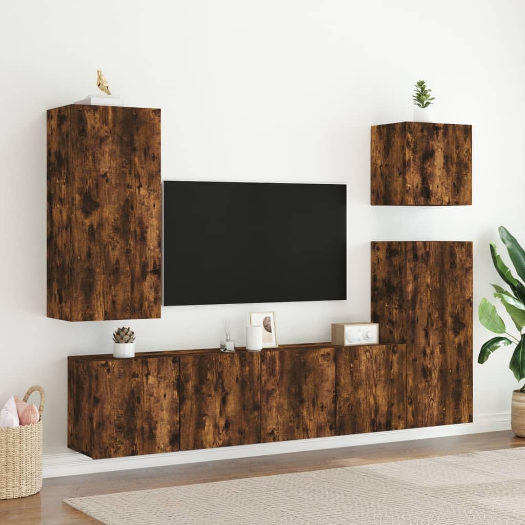 Genérico Muebles TV pared 2 piezas madera de ingeniería 80x30x41 cm