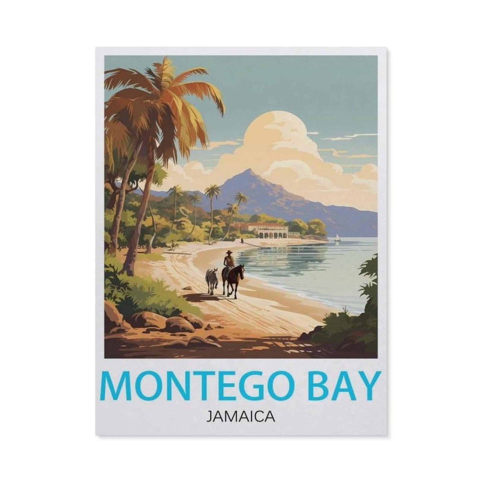Funny Metal Tin Sign Wall Decor，Montego Bay Jamaica(15x30cm）