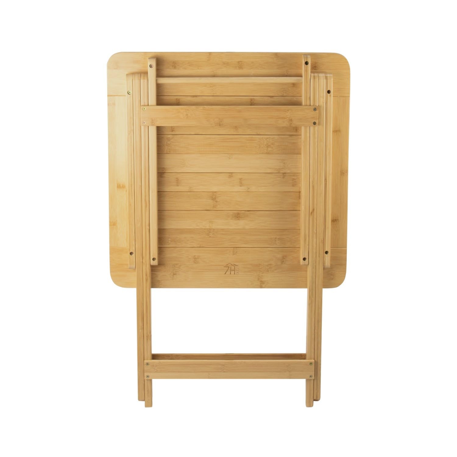 7H SEVEN HOUSE Mesa Plegable de Bambú Barnizada Biano 60x60x75cm 7house